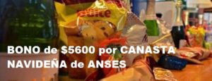 BONO de $5600 por CANASTA NAVIDEÑA de ANSES